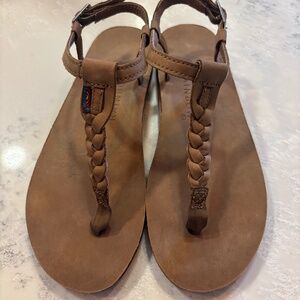 Rainbow leather sandals